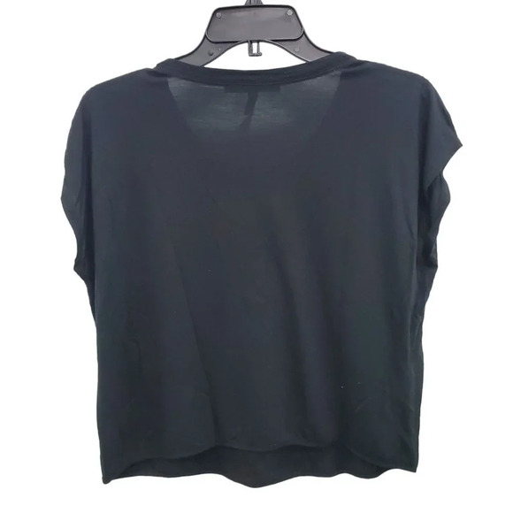 BCBGMaxAzria Women's Claire Black Gold Sequin Front Boxy Modal Dolman Top Sz‎ XS - Picture 5 of 5